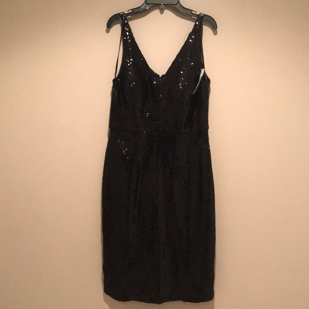 Black sequined party dress
